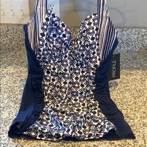 Navy Profile Swim top. New with tags